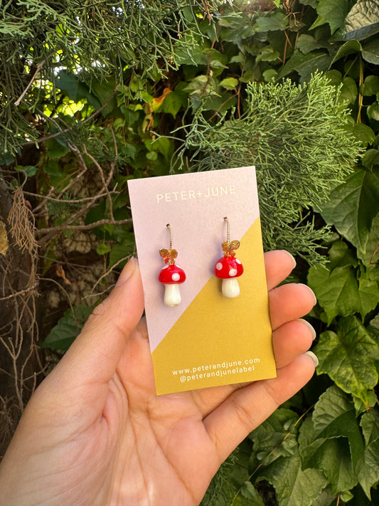 Oh Shiitake Earrings (Red)