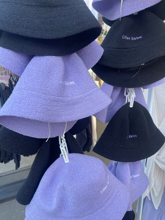 Black 100% Terry Cloth Cotton Ethical Bucket Hat