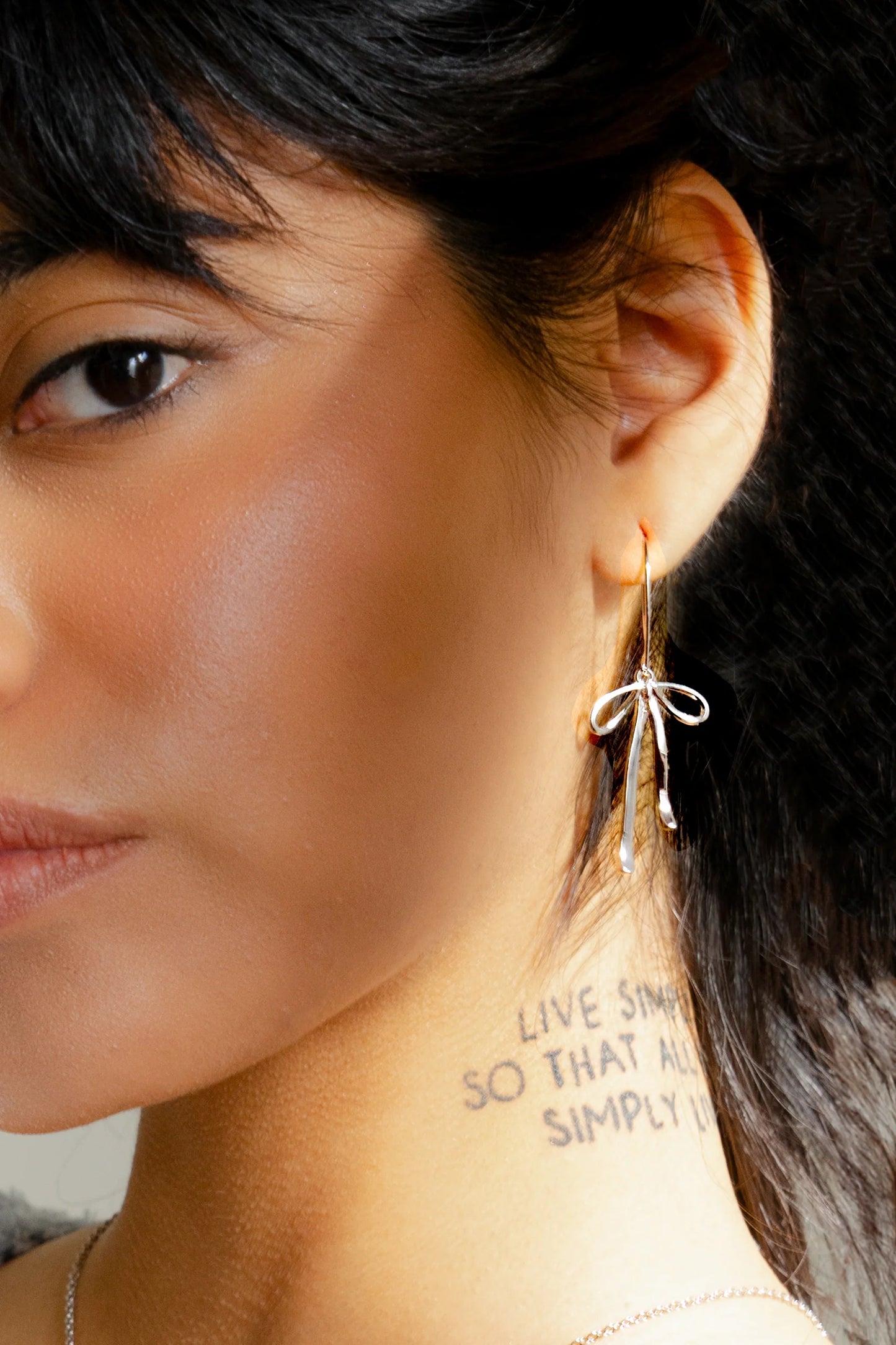 Bad To the Bow Earrings - Silver Rhodium Plated