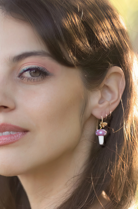 Oh Shiitake Earrings (Lilac)