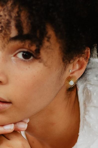 Sommar Sunburst Layered Amethyst Studs (2 Ways to Wear)