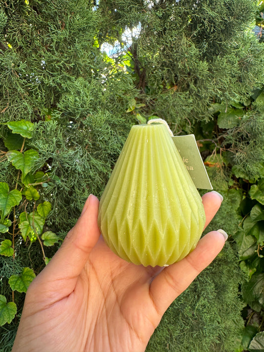 Rustic Matcha Pear Shaped Candle