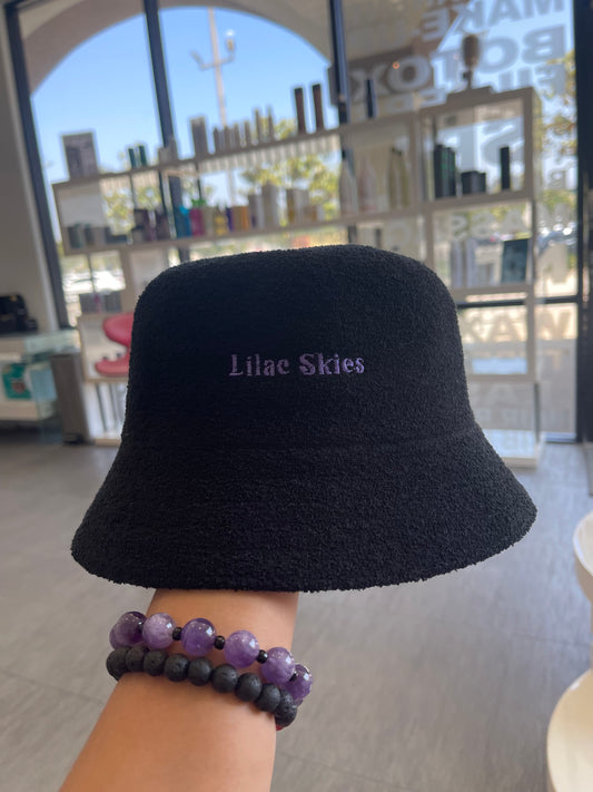 Black 100% Terry Cloth Cotton Ethical Bucket Hat