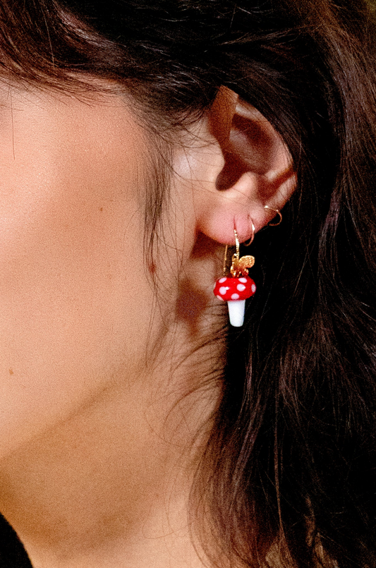 Oh Shiitake Earrings (Red)